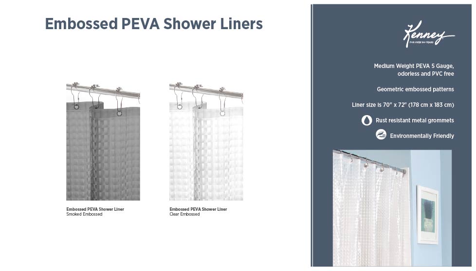Embossed PEVA Shower Liners